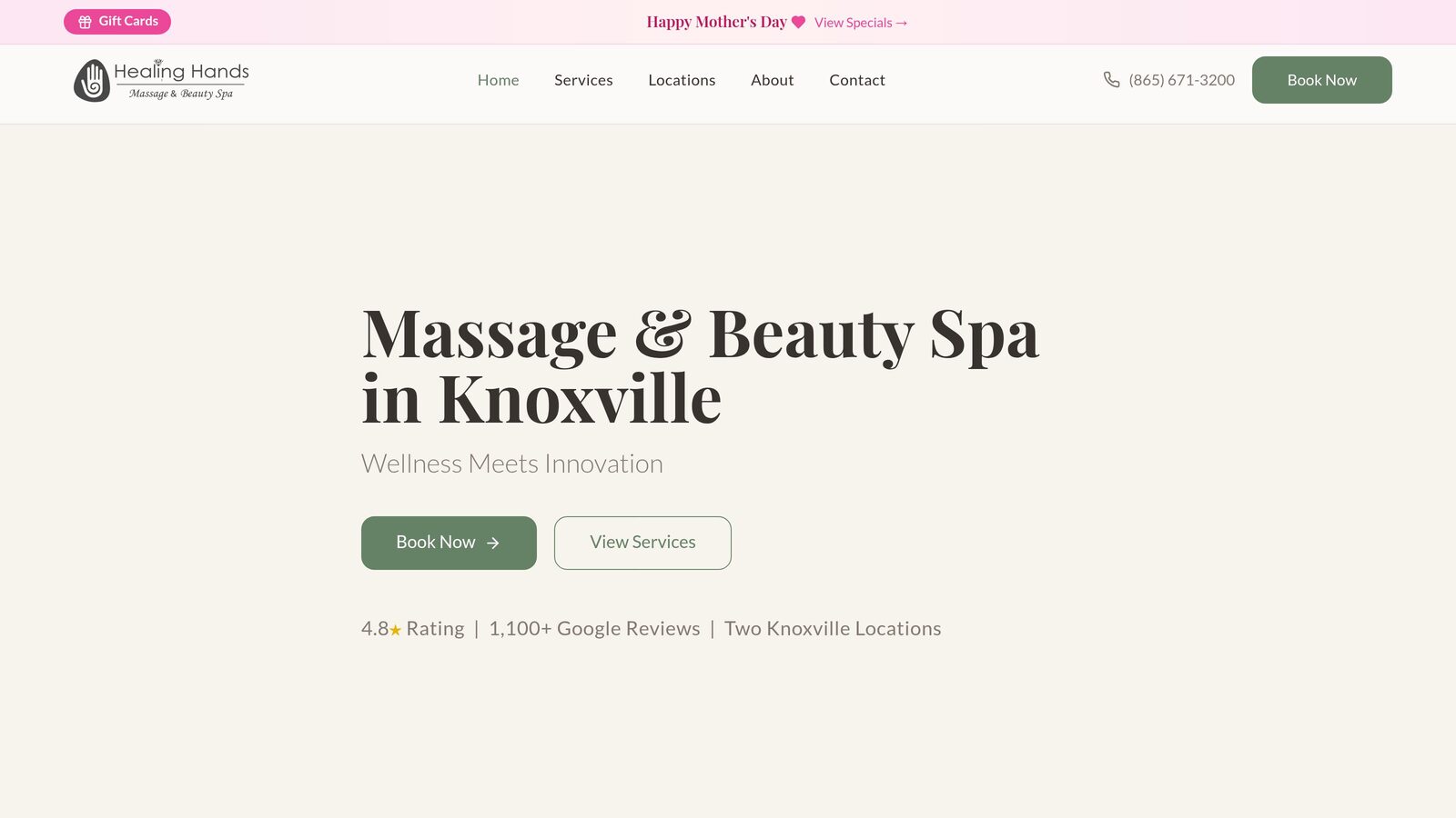 Knoxville Massage Spas — SEO Landing